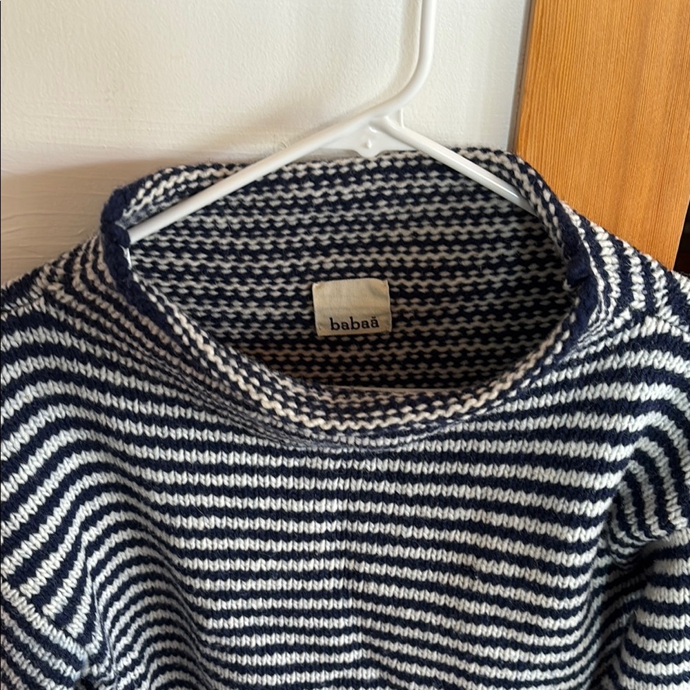 Babaa Navy and White Striped Sweater